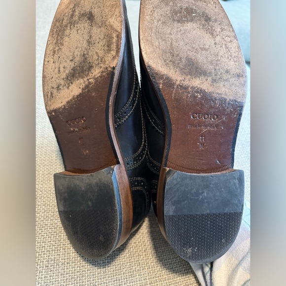 Classic Black Leather Men's Dress Shoes 11 - Picture 7 of 9